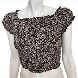 Forever‎ 21 Animal Print Elastic Crop Top